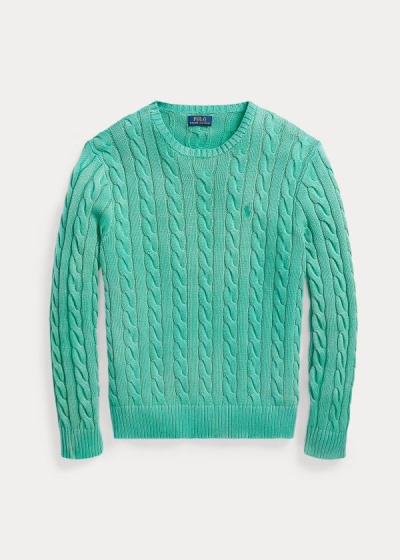 Sueter Polo Ralph Lauren Hombre Verdes - Cable-Knit Cotton - OJHPW3095